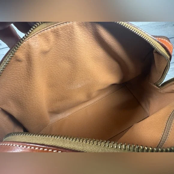 Celine Macadam Boston Brown Monogram Canvas Leather Handbag - Picture 15 of 16